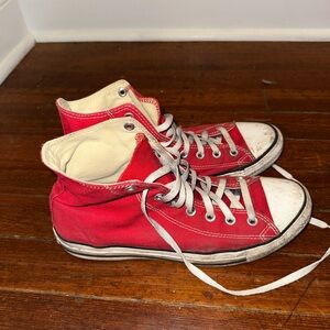 Converse Chuck Taylor’s Red High-Top Sneakers Size 9.5